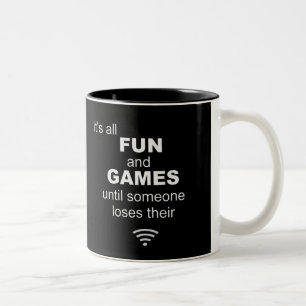Funny Losing WiFi Internet - Schwarz Zweifarbige Tasse