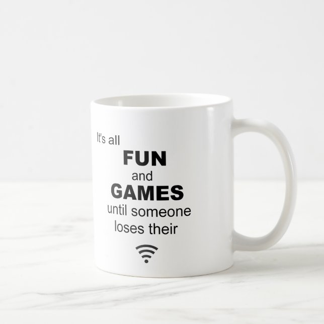 Funny Losing WiFi Internet - Weiß Kaffeetasse (Rechts)