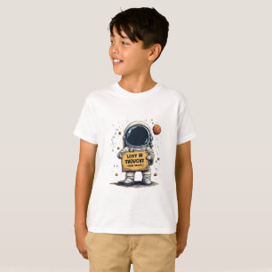 Funny Lost in Thought Astronaut Space Illustration T-Shirt