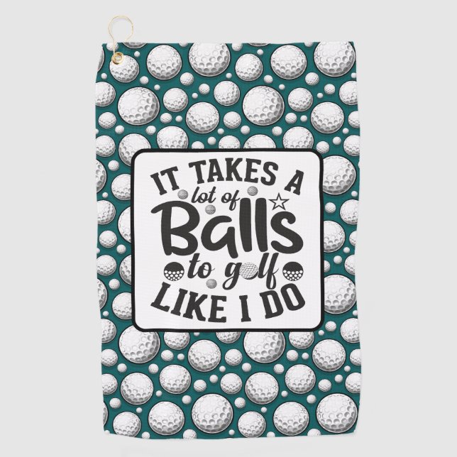 Funny Lousy Golfer Black und White Golfhandtuch (Vorderseite)