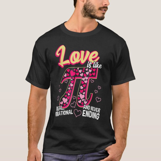 Funny Love Is Like Pi Math Teacher Cutie Pi Valent T-Shirt (Vorderseite)