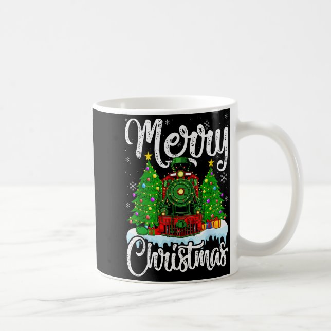 Funny Lover Xmas Lighting Santa Train Christmas  Kaffeetasse (Rechts)
