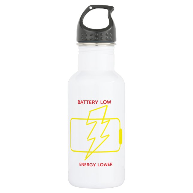 Funny Low Battery Stainless Steel Bottle Edelstahlflasche (Vorderseite)