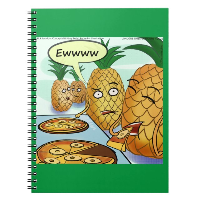 Funny LTCartoons Pineapple Pizza Comic Notizblock (Vorderseite)