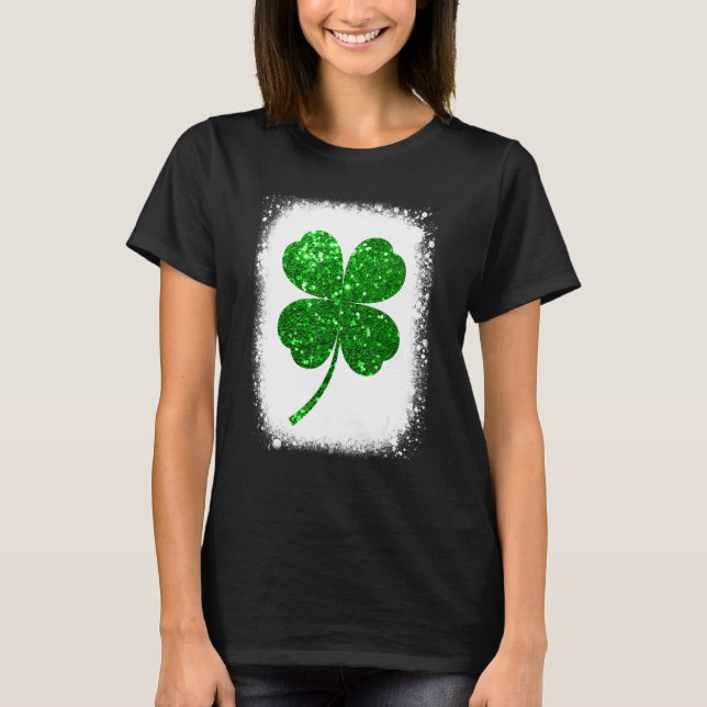 Funny Lucky Green Kleeblatt Leaf Irish Saint Patri T-Shirt (Vorderseite)
