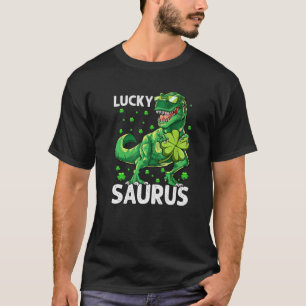 Funny Lucky Saurus Dinosaur Irish Kleeblatt St Pat T-Shirt