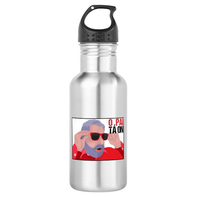 Funny Lula Meme mit Sonnenbrille Edelstahlflasche (Vorderseite)