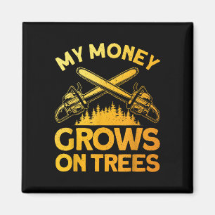 Funny Lumberjack Art for Men Tree Cutter sah Logge Magnet