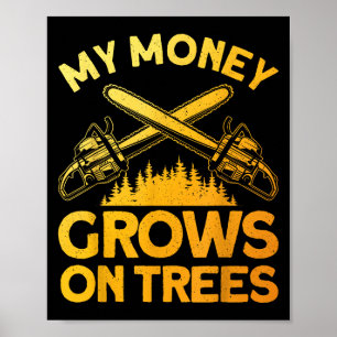 Funny Lumberjack Art for Men Tree Cutter sah Logge Poster