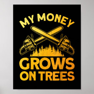 Funny Lumberjack Art for Men Tree Cutter sah Logge Poster