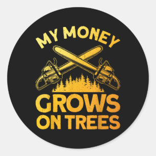 Funny Lumberjack Art for Men Tree Cutter sah Logge Runder Aufkleber