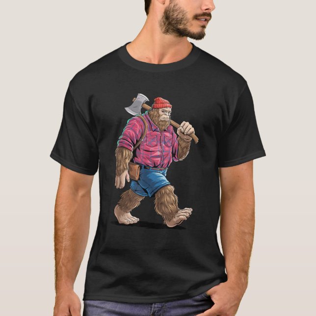 Funny Lumberjack Art für Männer Tree Cutter Woo T-Shirt (Vorderseite)