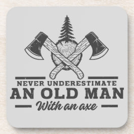 Funny Lumberjack Zitat Old Man Ax Getränkeuntersetzer