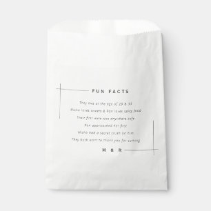 Funny, lustige Fakten minimalistische Hochzeit Geschenktütchen