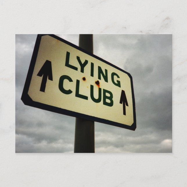 Funny Lying Club-Zeichen Postkarte (Vorderseite)