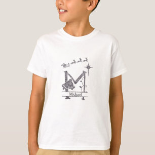 Funny M Weihnachten Alphabet anpassen T-Shirt