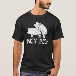 Funny Maaking Bacon Art of Men Cooles Schwein Baco T-Shirt
