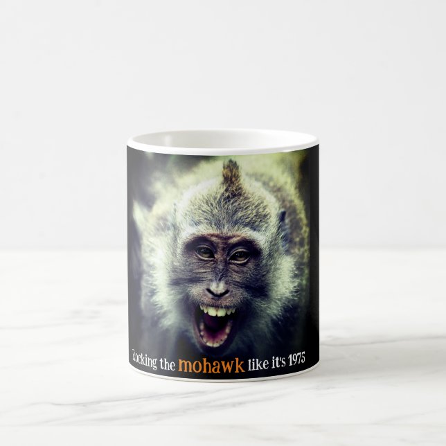 Funny Macaque Foto Kaffeetasse (Mittel)