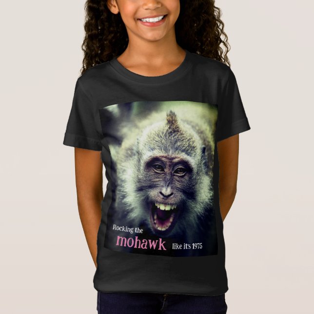 Funny Macaque Foto T-Shirt (Vorderseite)