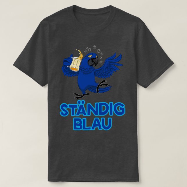 Funny Macaw Papagei trinken Alkoholkonsum Konfitür T-Shirt (Design vorne)