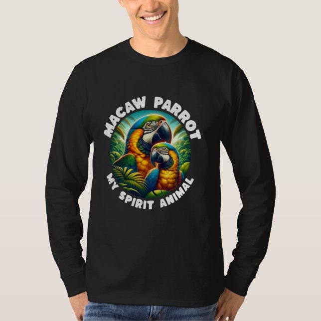 Funny Macaw Parrot Animal Macrot T-Shirt (Vorderseite)