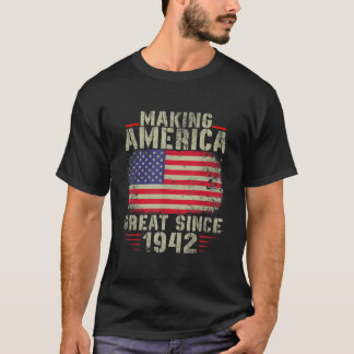 Funny machen Amerika großartig seit 1942 Design 80 T-Shirt
