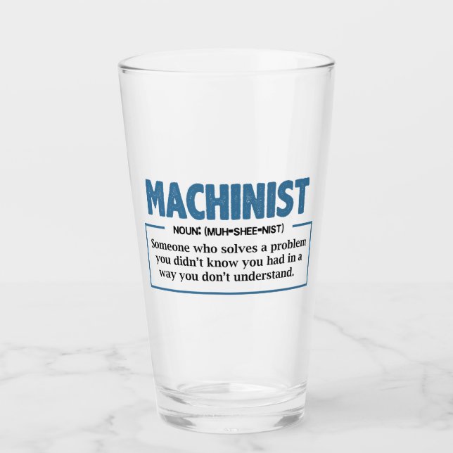 Funny Machinist Definition Glas (Vorderseite)