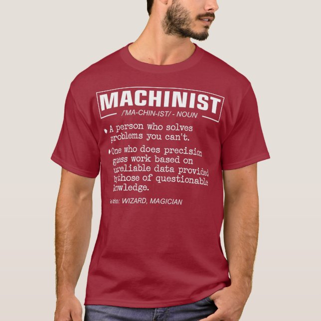Funny Machinist Definition T-Shirt (Vorderseite)