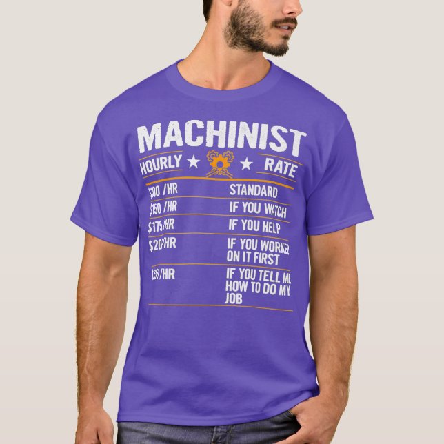 Funny Machinist Stundenzins-Prämie T-Shirt (Vorderseite)