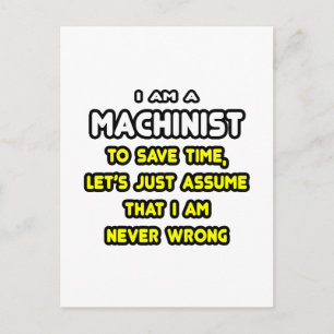 Funny Machinist T - Shirt und Geschenke Postkarte