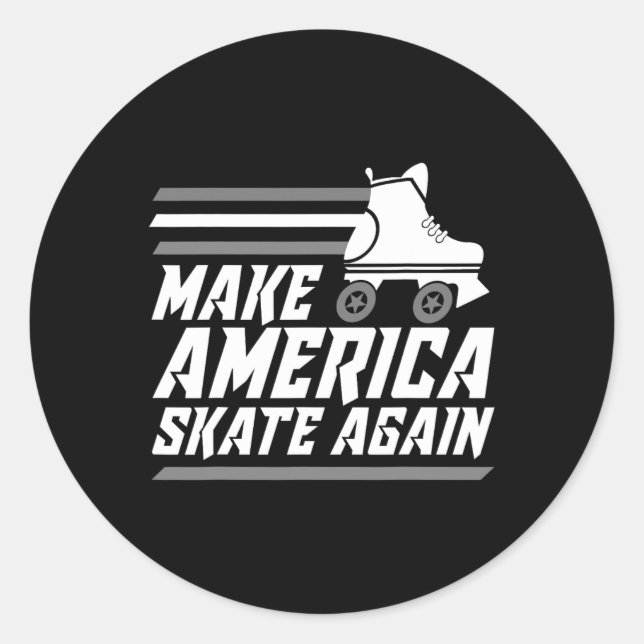 Funny macht Amerika Skate wieder Geschenkroller Sk Runder Aufkleber (Vorderseite)