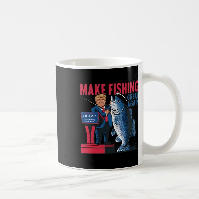 Funny macht Fischen wieder großartig Trump Fischer Kaffeetasse (Rechts)