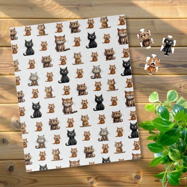 Funny Mad Angry Cats Niedlich Puzzle (Von Creator hochgeladen)