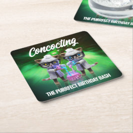 Funny Mad Cat Scientists Purfect Birthday Rechteckiger Pappuntersetzer