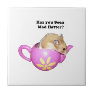 Funny Mad Hatter Dormouse Alice im Wunderland Fliese