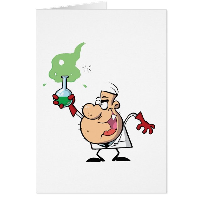 Funny Mad Scientist Holding Green Ttion (Vorne)