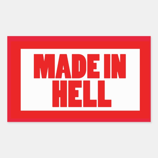 Funny Made in Hell Rechteckiger Aufkleber (Vorderseite)