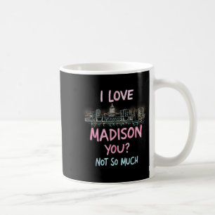 Funny Madison Wisconsin Night Skyline Vintag Kaffeetasse