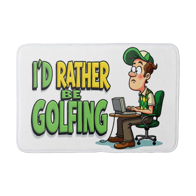 Funny mag lieber für ihn Golf spielen Badematte (Vorderseite)