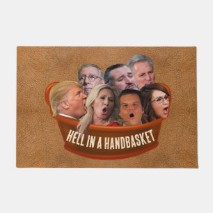 Funny MAGA Republikaner hellen in einem Handkorb Fußmatte