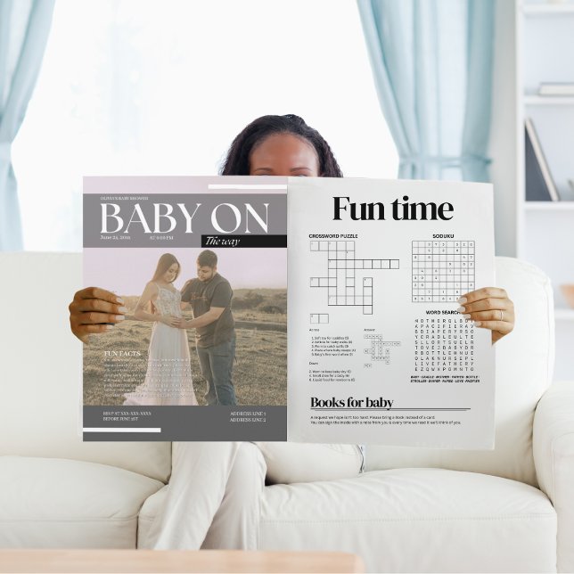 Funny magazine Baby Dusche Einladung (Von Creator hochgeladen)