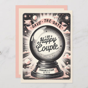 Funny Magic Ball Pink Save the Date schwarz