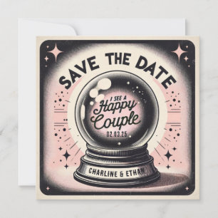 Funny Magic Ball Pink Save the Date schwarz