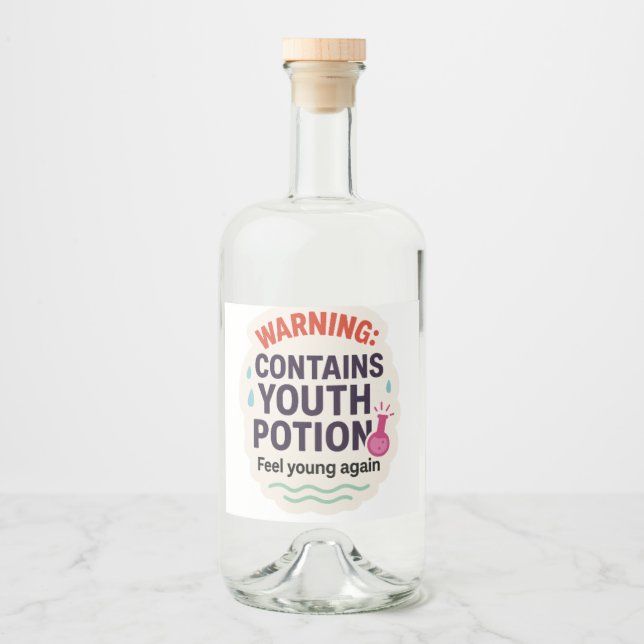 Funny Magical Elixir Design Alkoholflaschenetikett (Vorderseite)