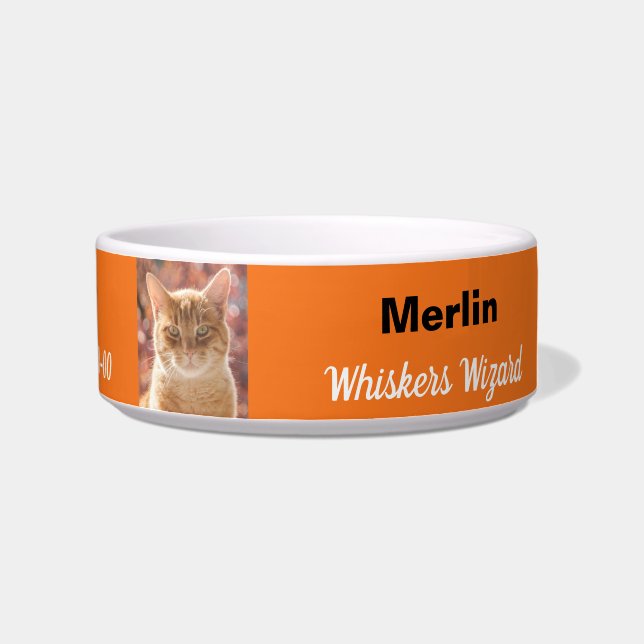 Funny Magical Whiskers Wizard Birthday Orange Cat Napf (Rechts)