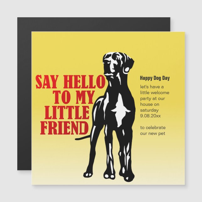Funny magnet Great Dane Einladungen (Vorne/Hinten)