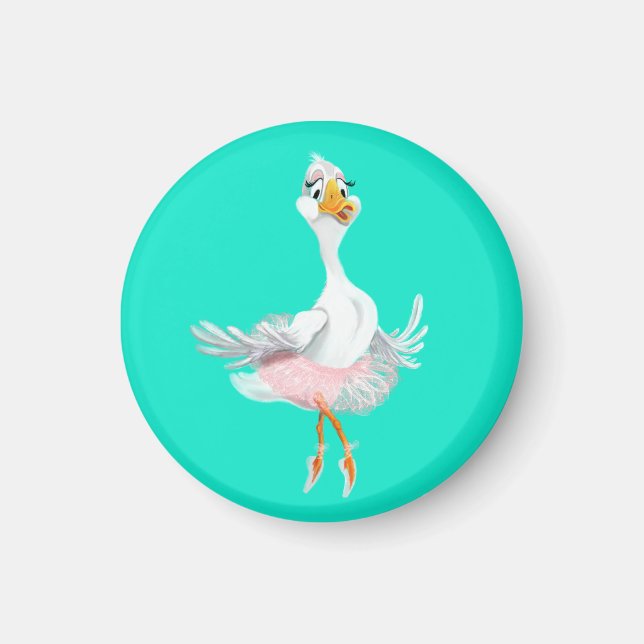 Funny Magnet mit Ballerina Duck - Ihre Farben (Vorne)