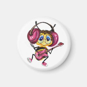 Funny Magnet mit Guitar Player Bee