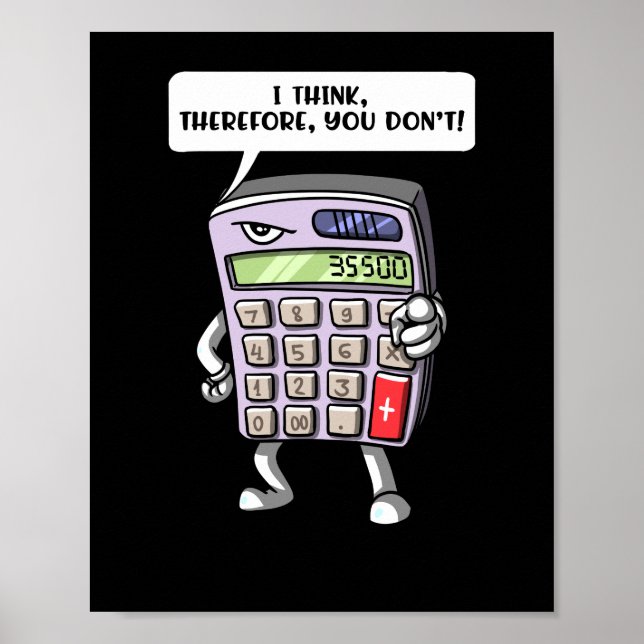 Funny Mah Algebra Calculator Mathematics Joke Poster (Vorne)