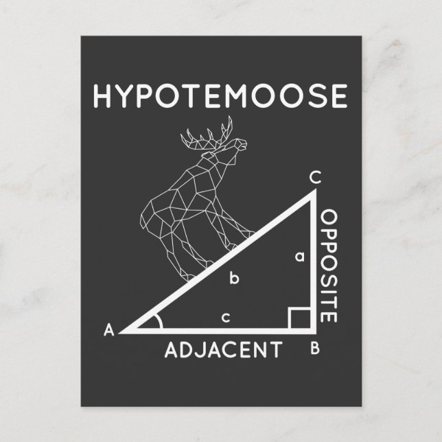 Funny Mah Pun Moose Hypotenuse Mathematiker. Postkarte (Vorderseite)